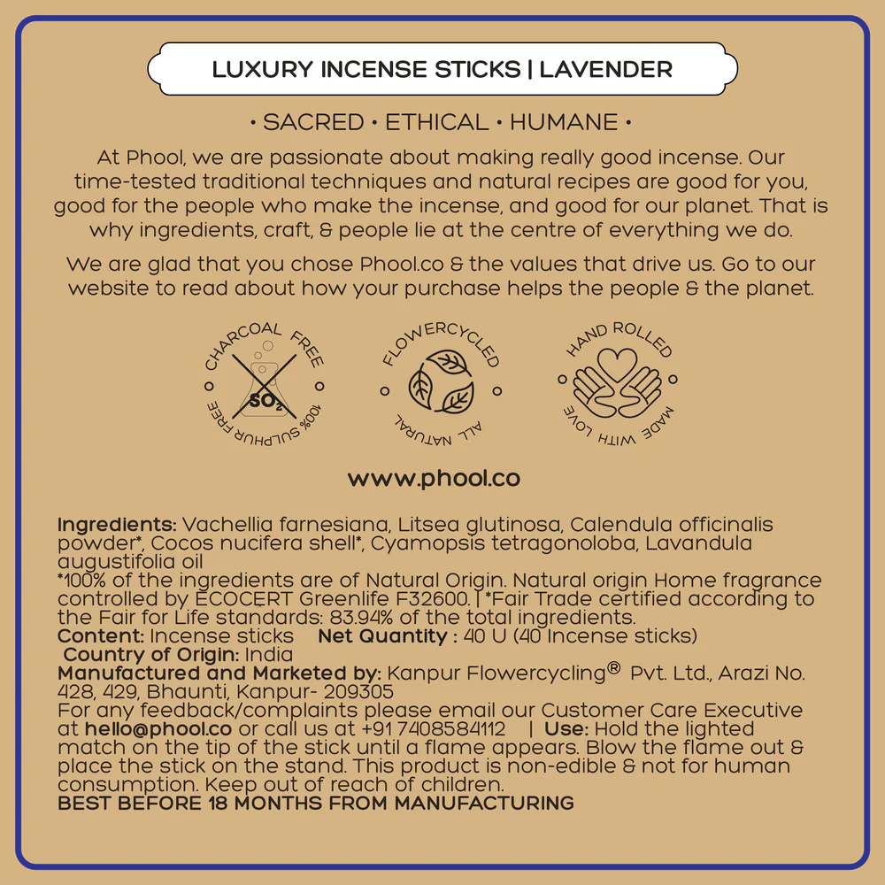 NATURAL INCENSE STICKS - LAVENDER