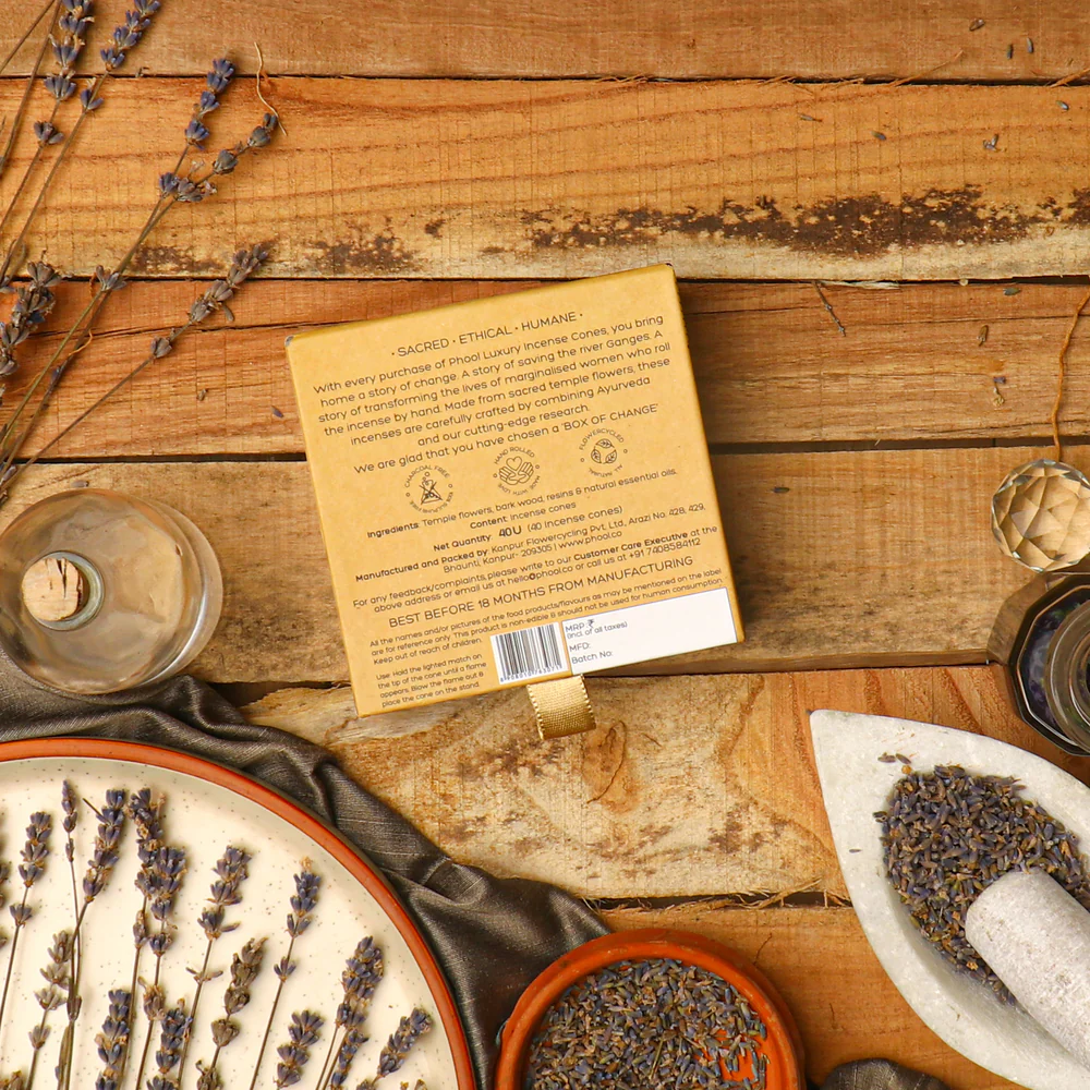 NATURAL INCENSE CONES - LAVENDER