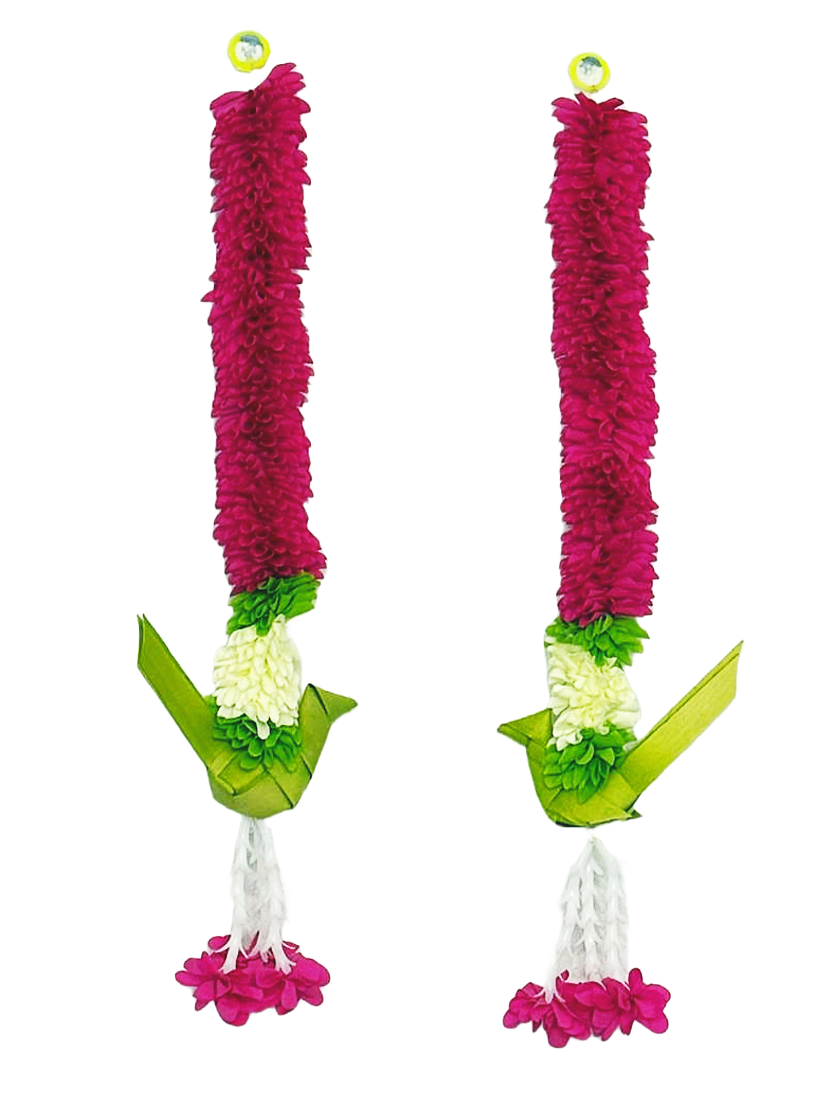 Artificial flowers made of cloth for hanging on walls or stair cases - Set of Two