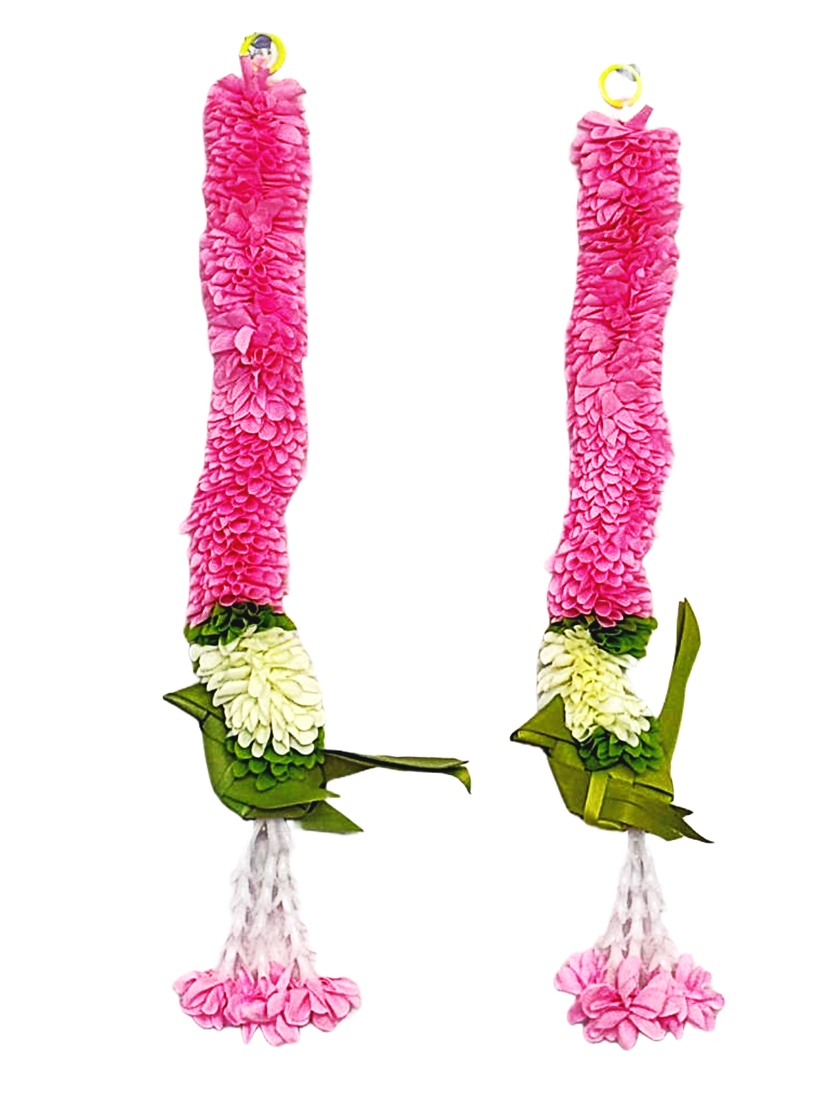Artificial flowers made of cloth for hanging on walls or stair cases - Set of Two