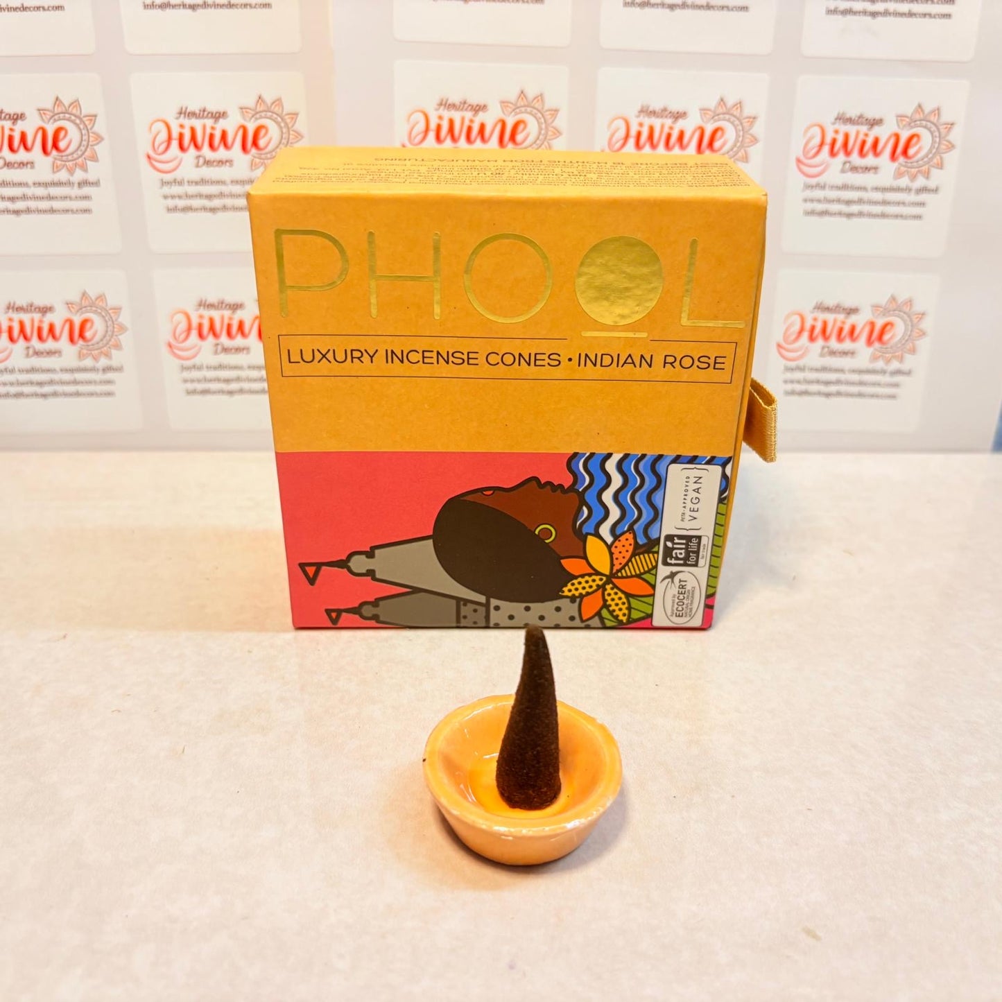 NATURAL INCENSE CONES - INDIAN ROSE
