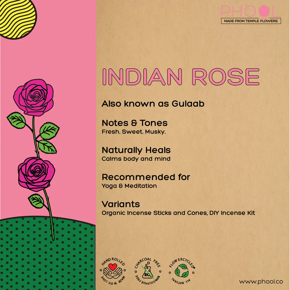 NATURAL INCENSE STICKS - INDIAN ROSE
