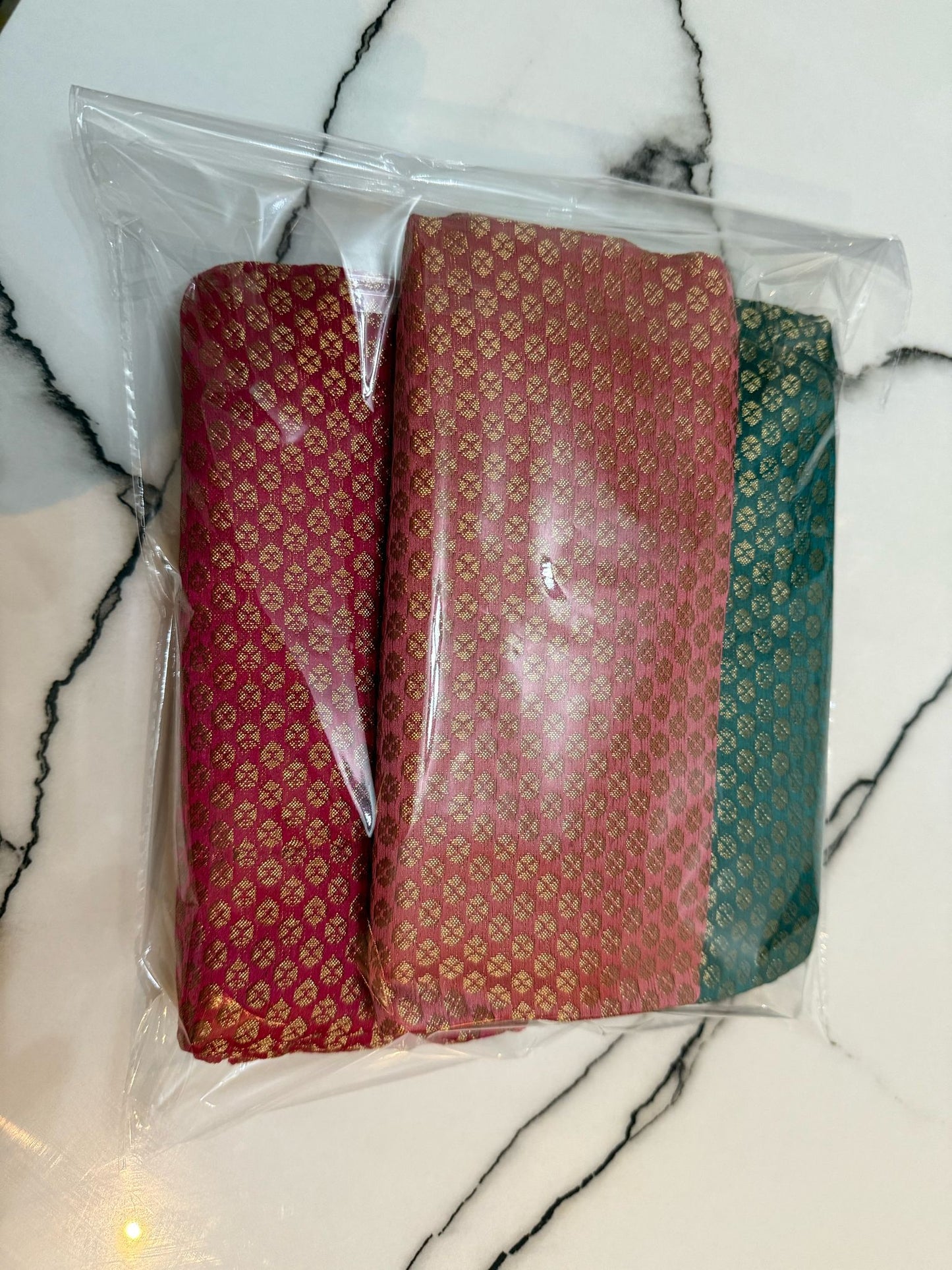 Elegance Jacquard/Brocade Multi-Colors Unstiched Blouse Piece Material 1 Meter Each (100 cm) Pack of 5