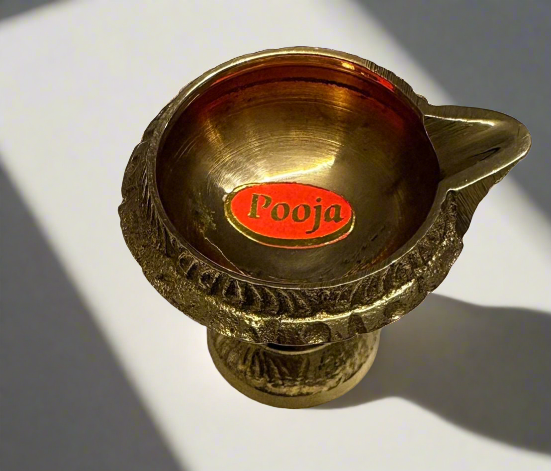 Mini Brass Diya, Kubera agal vilakku – 2 Inch Traditional Oil Lamps - Each