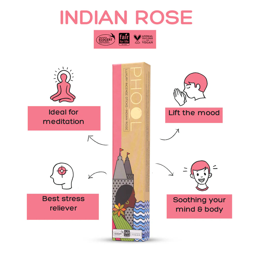 NATURAL INCENSE STICKS - INDIAN ROSE