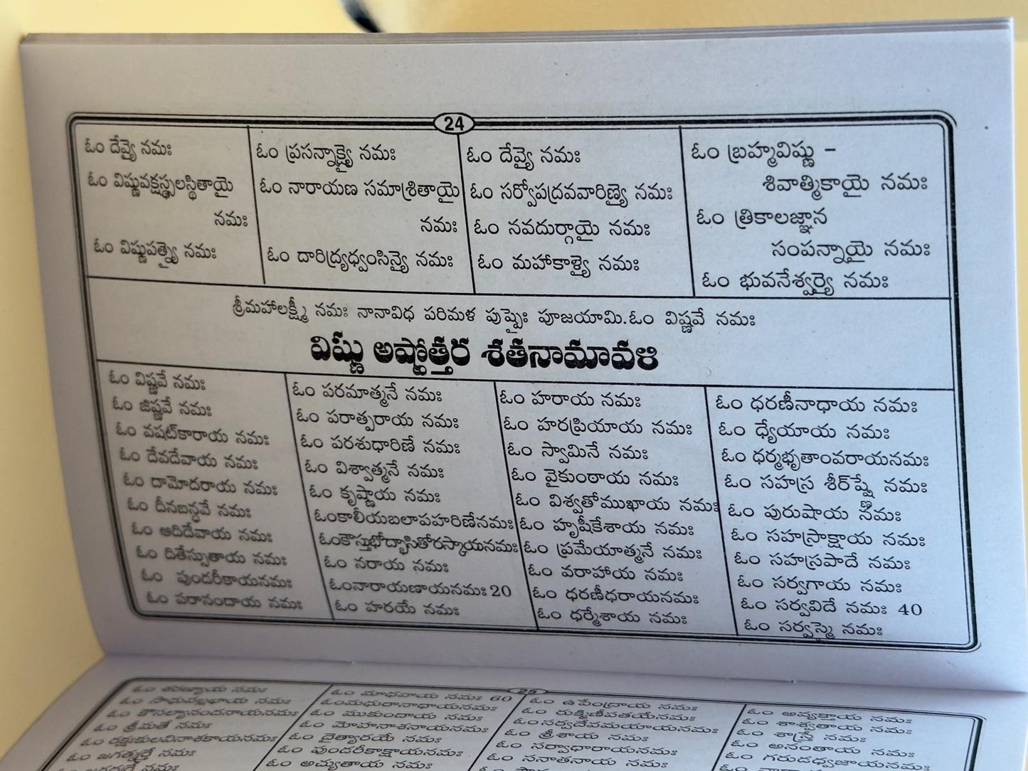 Sri Vishnu Sahasranama Stotram - Telugu Paperback