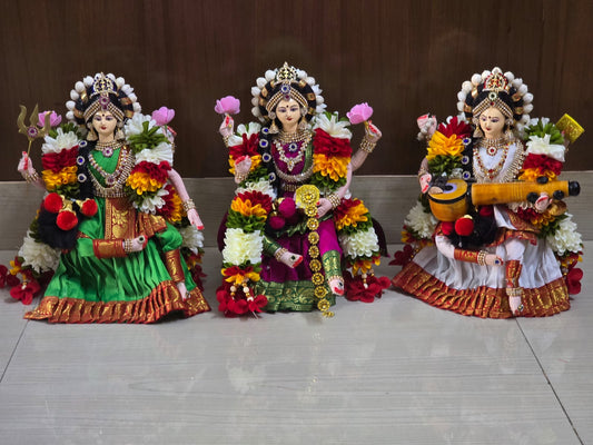 Durga Lakshmi Saraswati  Fabric Doll  (Set of Three)