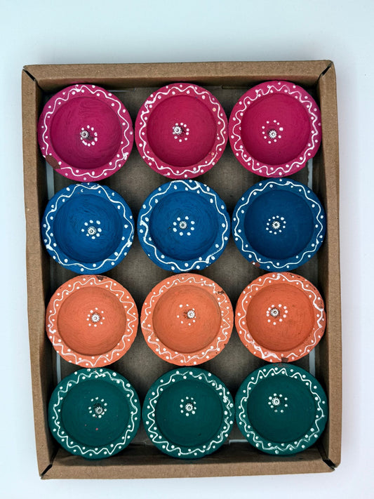 Circle Decorative Diyas - Set of 12