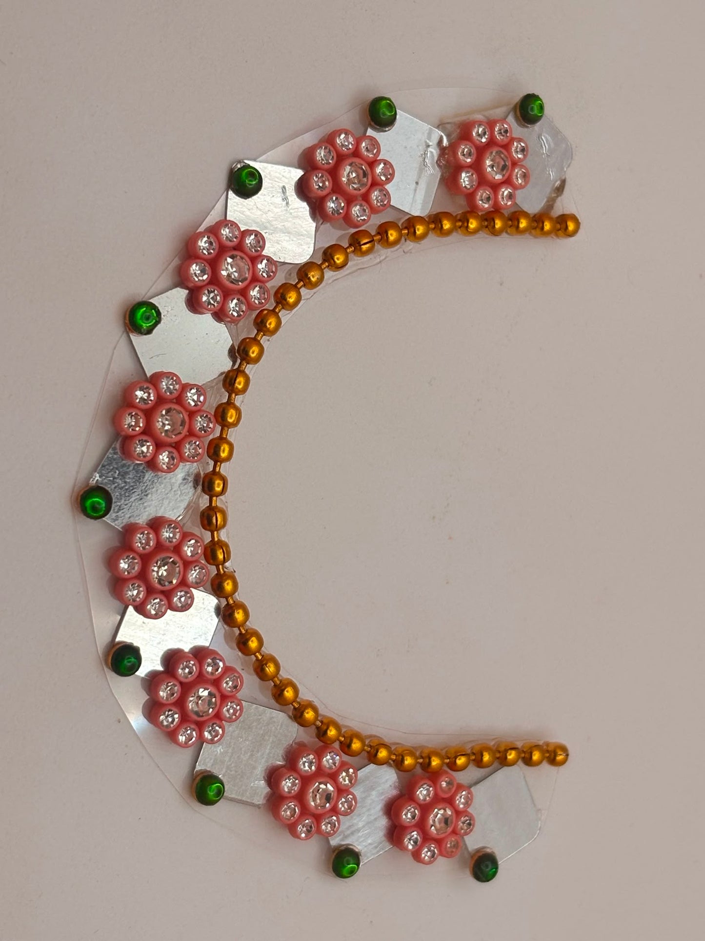 small photo frame sticker mala 6 x 6 cm kundan mala for idols/photos