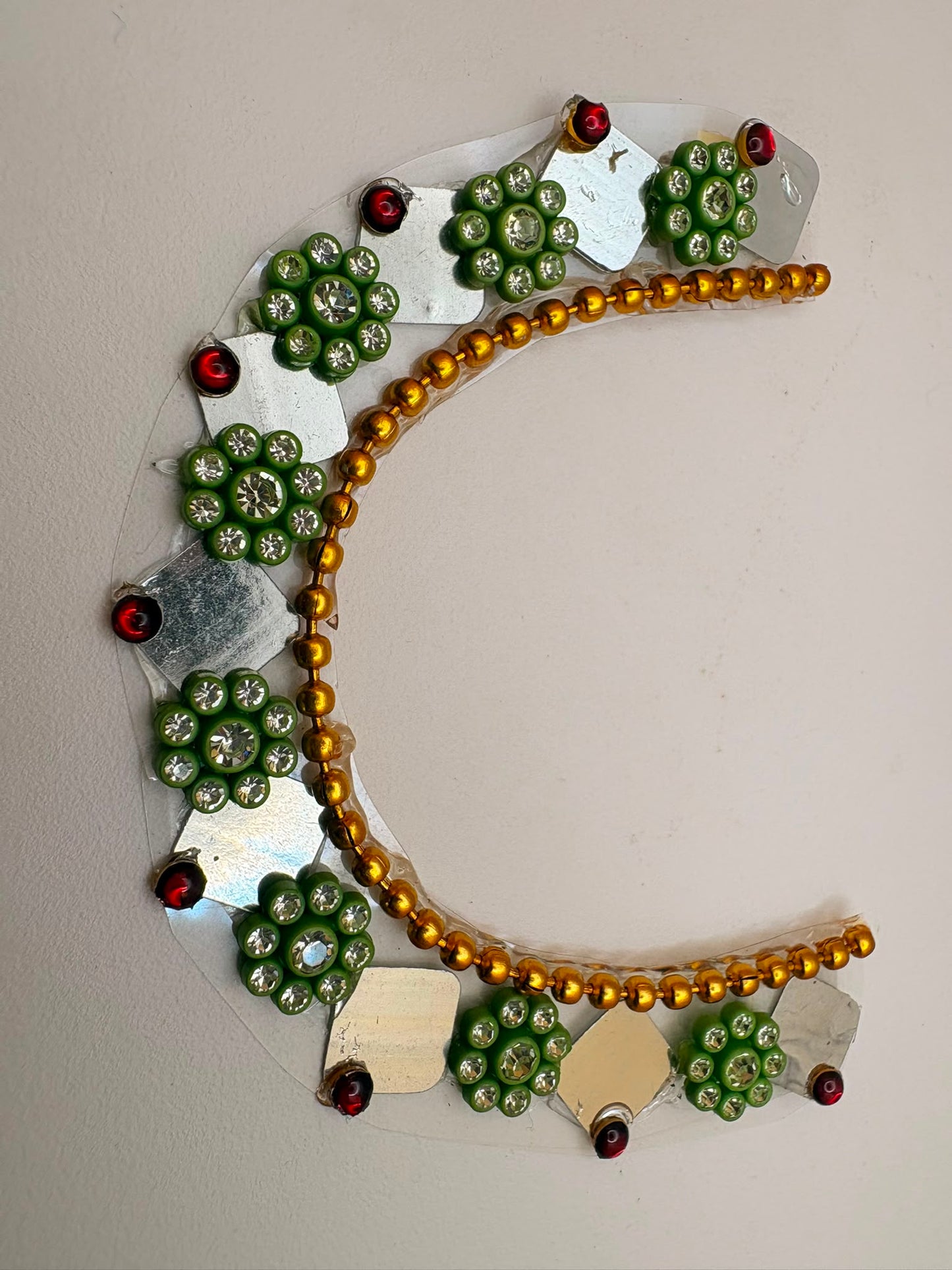 small photo frame sticker mala 6 x 6 cm kundan mala for idols/photos