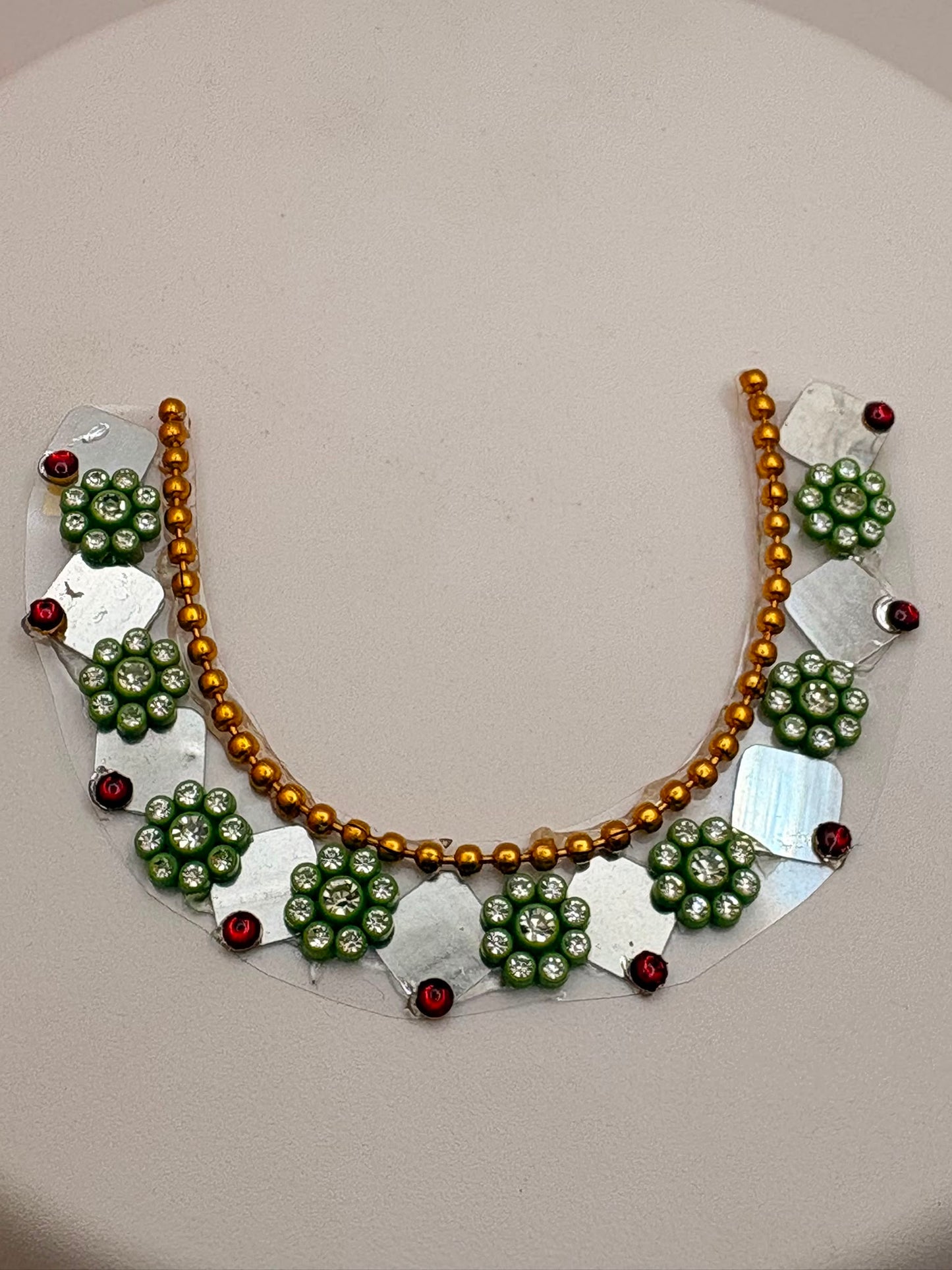 small photo frame sticker mala 6 x 6 cm kundan mala for idols/photos