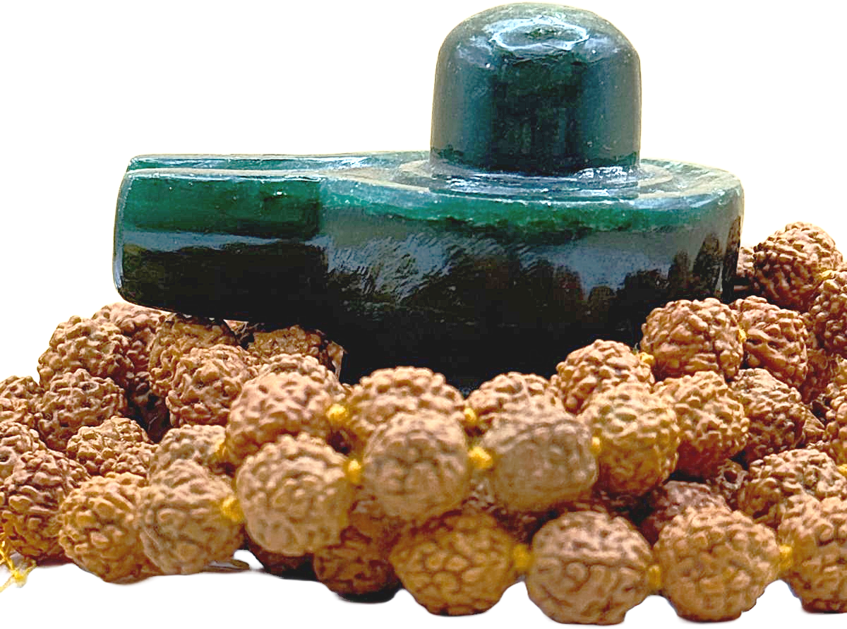 Natual hand-crafted emerald Shivling
