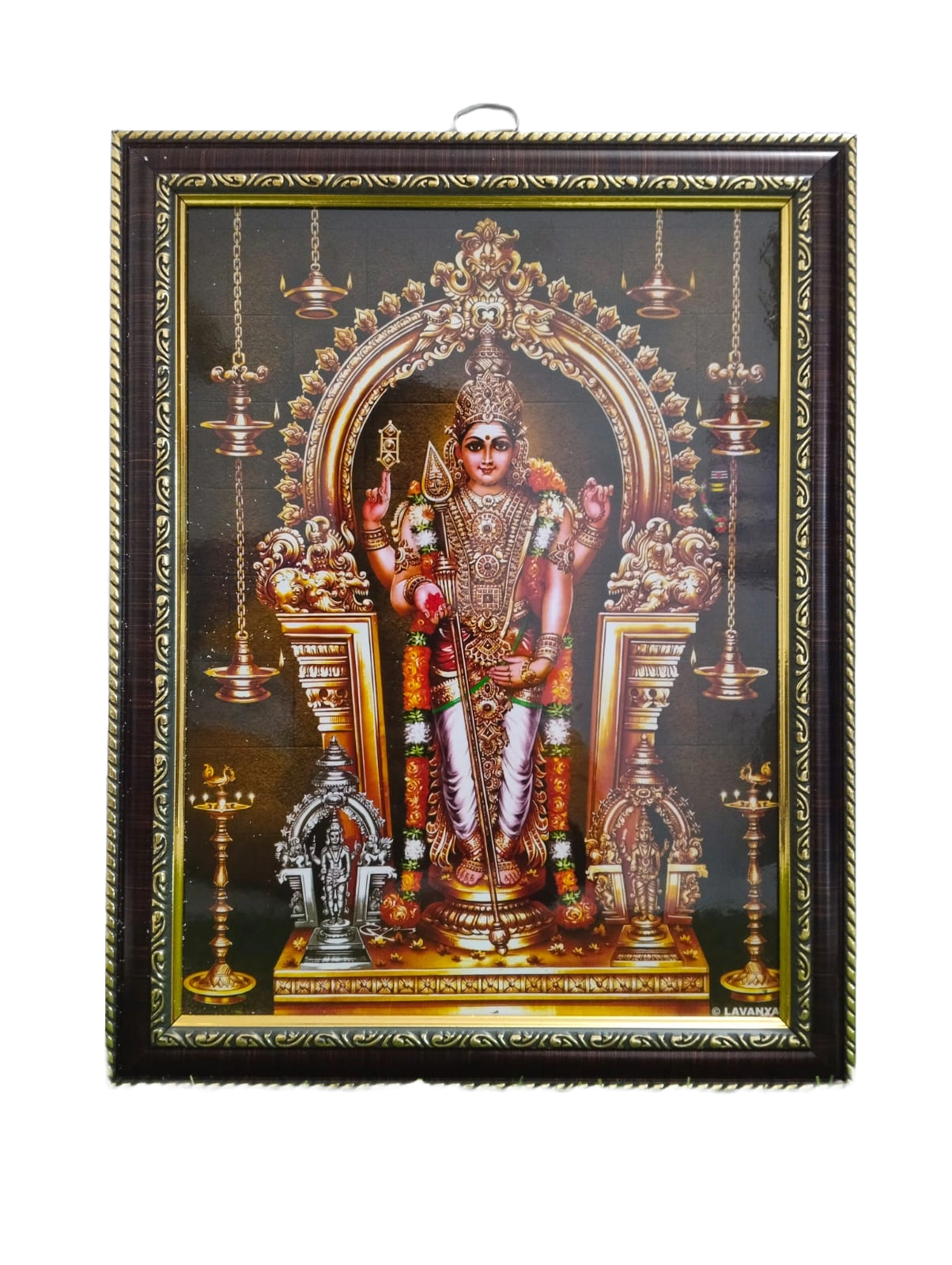 Thiruchendur Murugan woodden god photo frame(12*9 inches,multicolor) god photo frames wall decorations wall hangings big size frame art home and decor