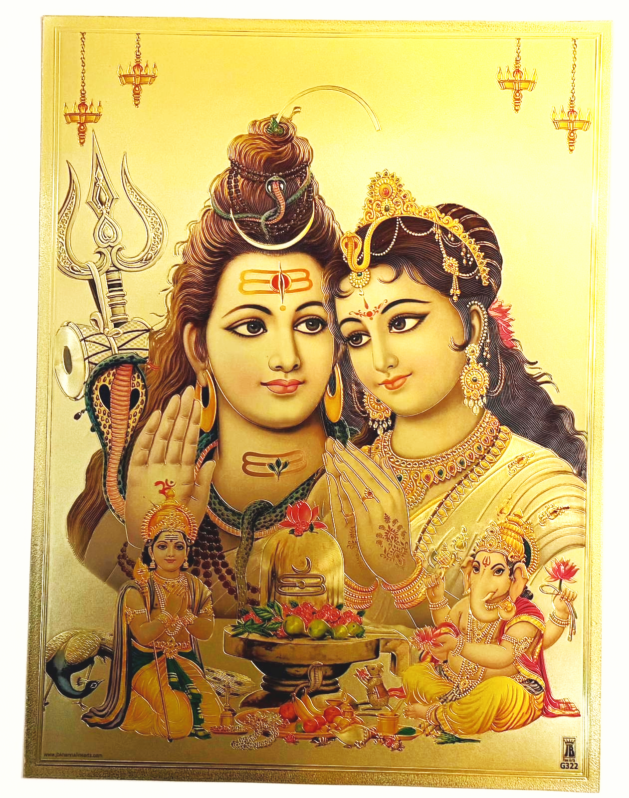 Lord shiva parivar 17 * 12 inches picture