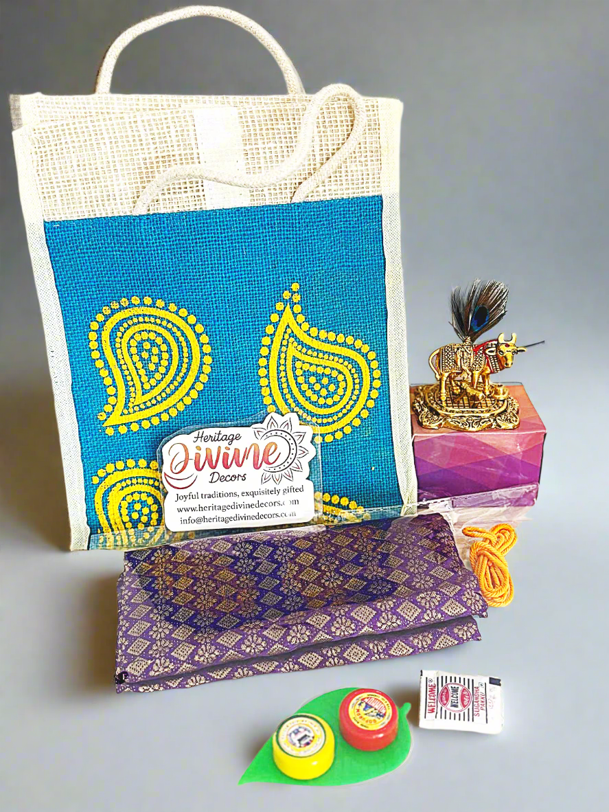 Return gift set with brass gomatha
