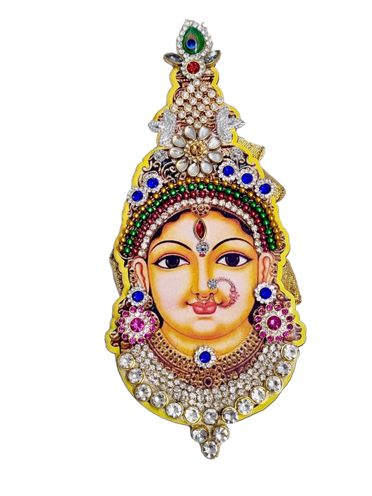 Tanjore painting of varalakshmi devi on cardboard with stick on